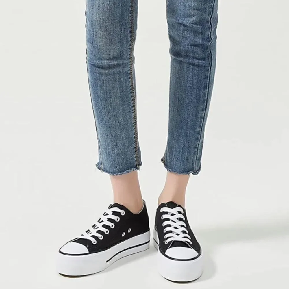 Platform Canvas Low Top Sneakers